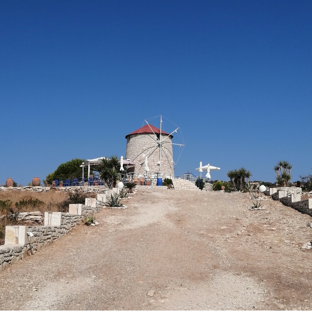 Enjoy a sun-downer at the windmill on Kastos Island